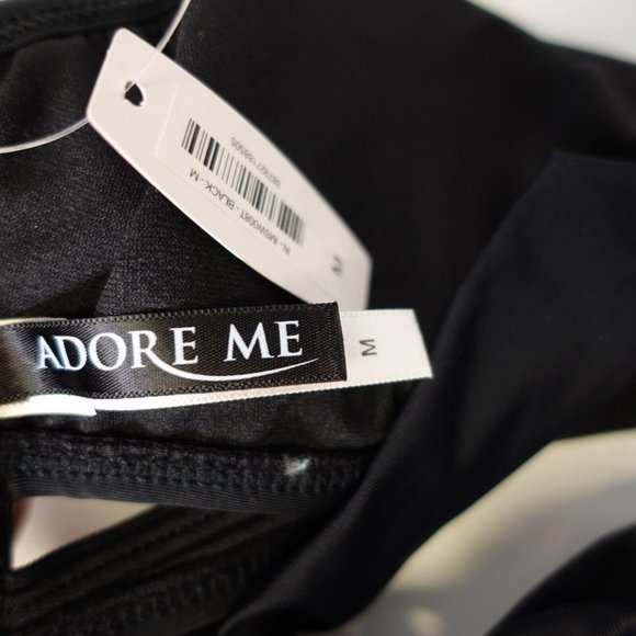 Adore Me‎ Bikini Bra Size Medim Black Swim Unpadded Lingerie Halter Triangle Tie - Picture 2 of 10